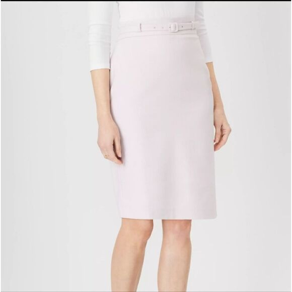 NWT Ann Taylor White Pencil Skirt with Belt Size 4 - Picture 1 of 9